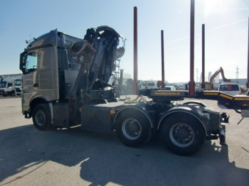 Houttransport, Kraanwagen Mercedes-Benz Actros 3363 6x4 Holzkomplettzug+ Doll Auflieger BJ 2023: afbeelding 4