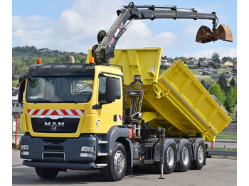 Kipper vrachtwagen, Kraanwagen MAN TGS 35.440 * HIAB 122 B-3 DUO / 8x4: afbeelding 3