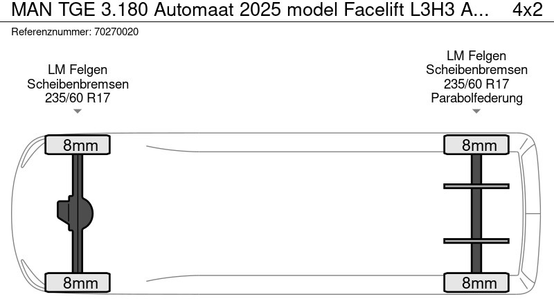 Nieuw Gesloten bestelwagen MAN TGE 3.180 Automaat 2025 model Facelift L3H3 ACC Trekhaak L2H2 | 12m3 Airco Trekhaak: afbeelding 19