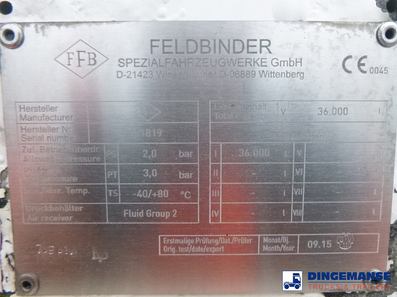 Tankoplegger Feldbinder Powder tank alu 36 m3 / 1 comp: afbeelding 17