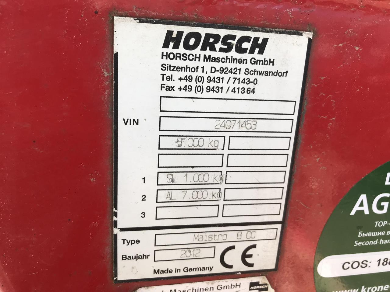 Precisiezaaimachine Horsch Maistro 8CC: afbeelding 7